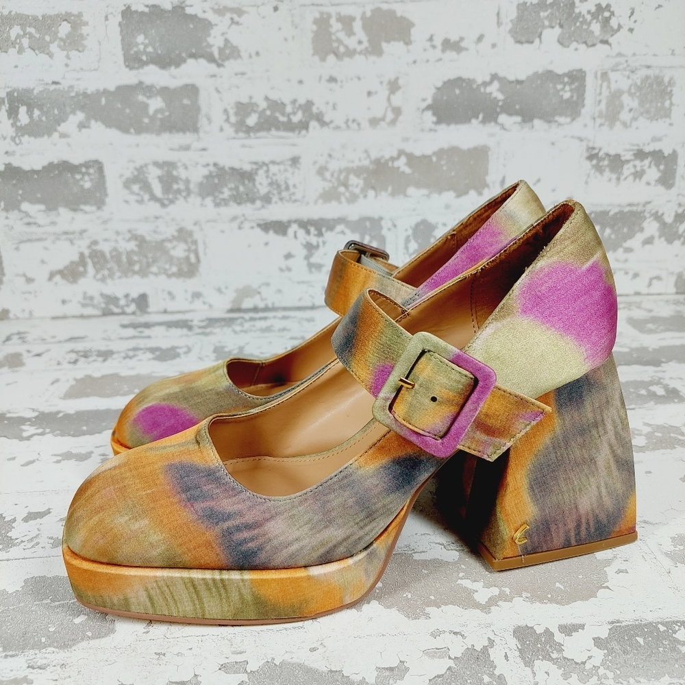 CIRCUS BY SAM EDELMAN Khiara Platform Pump In Moss Multi Mary Jane  E890